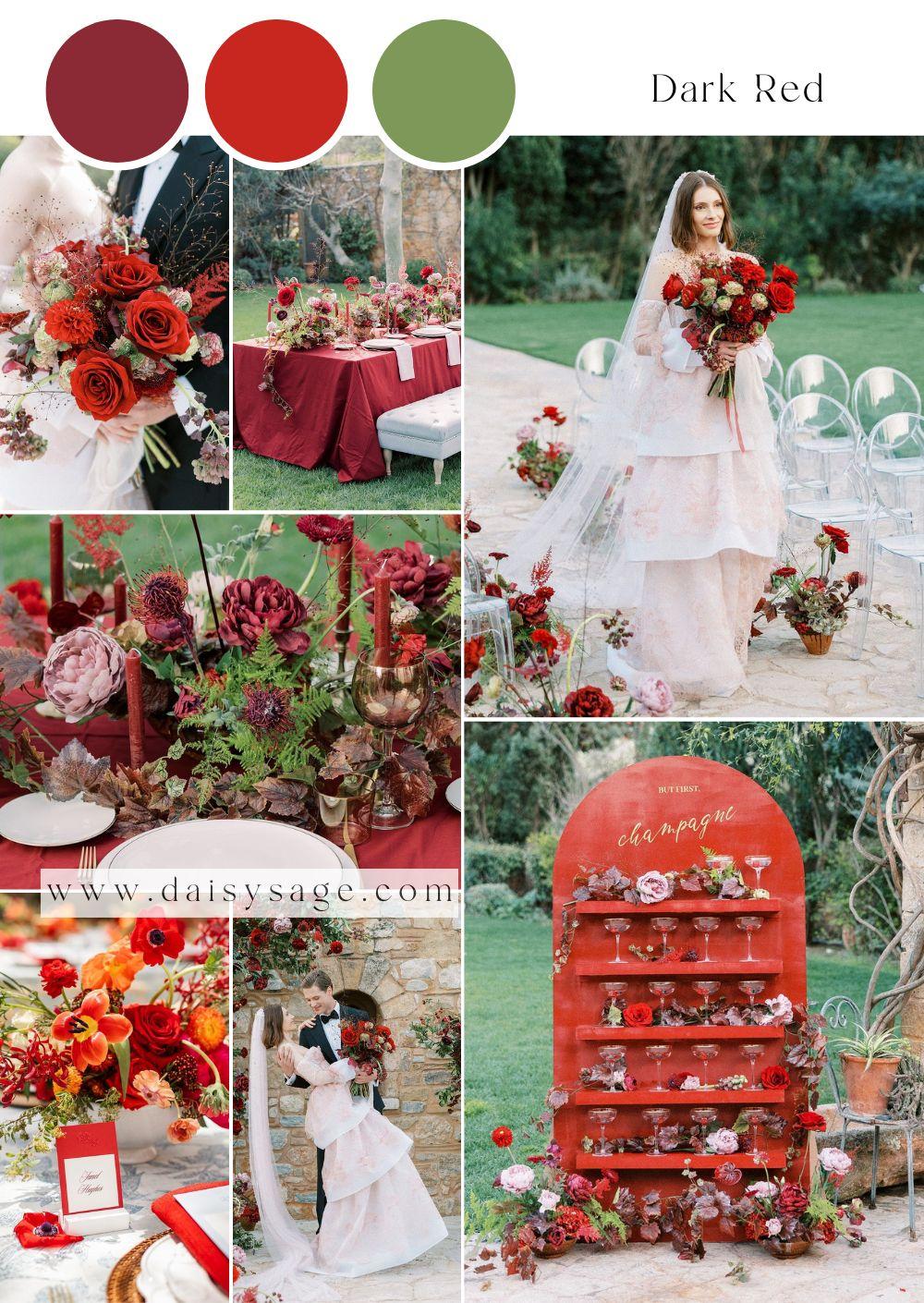 Dark Red wedding color scheme