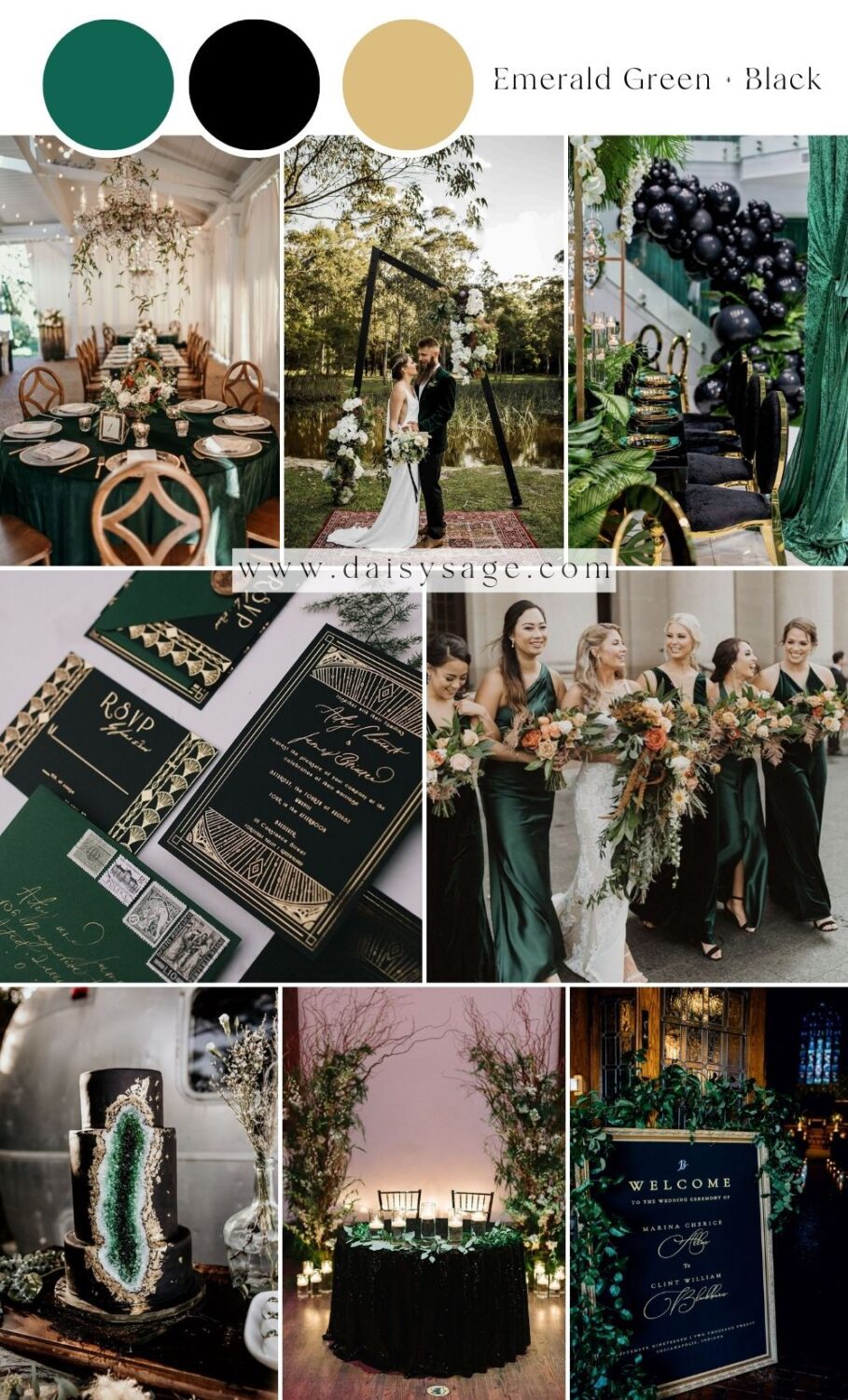 15 Best Emerald Green Wedding Color Schemes for 2024 / 2025 - Daisy Sage