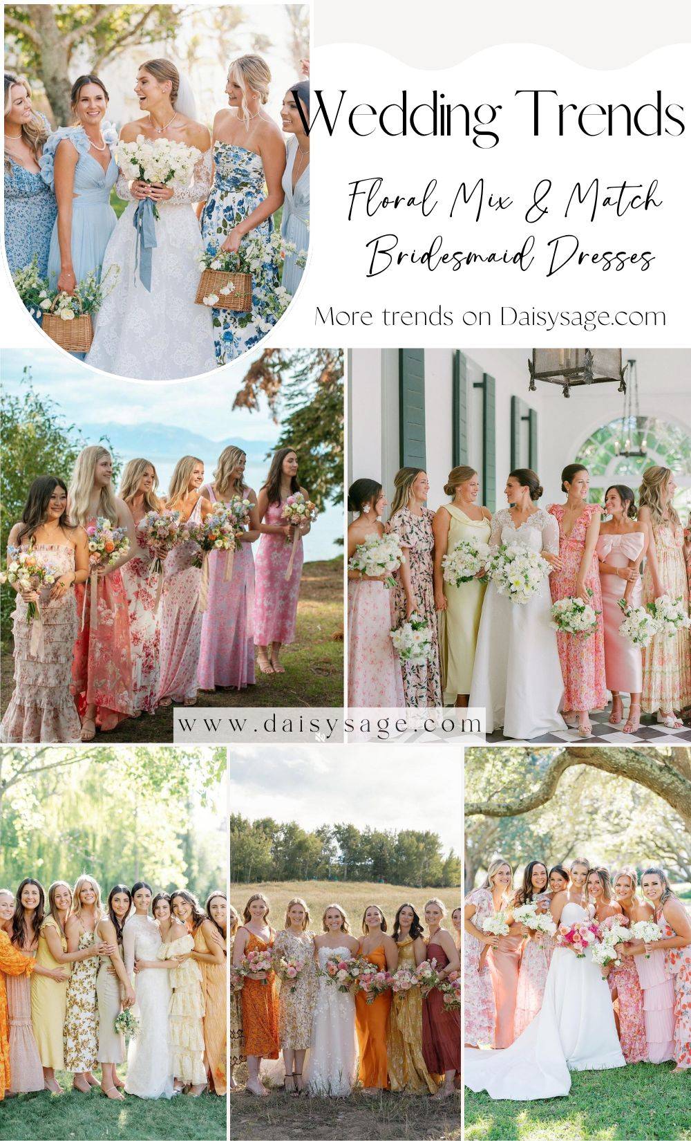 Floral Mix and Match Bridesmaid Dresses