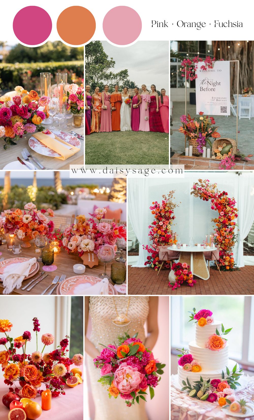 Pink and Orange and Fuchsia wedding color