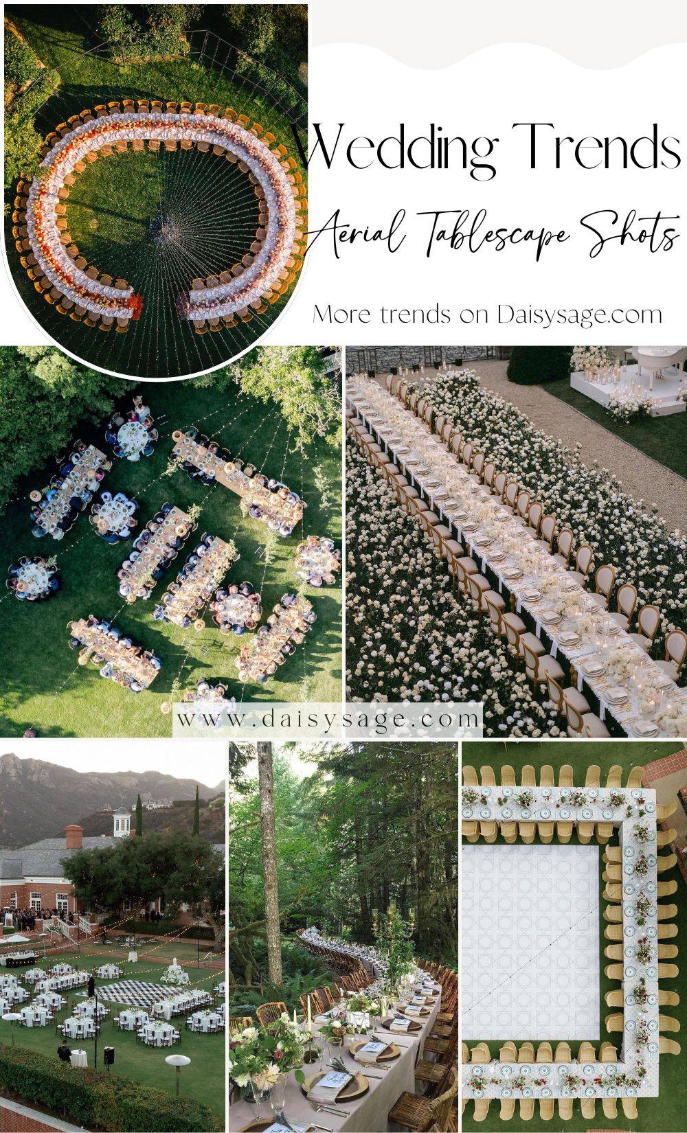 wedding trends Aerial Tablescape Shots