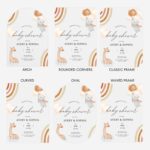 Aesthetic Watercolor gender neutral rainbow acrylic baby shower invitation DSBW016-3