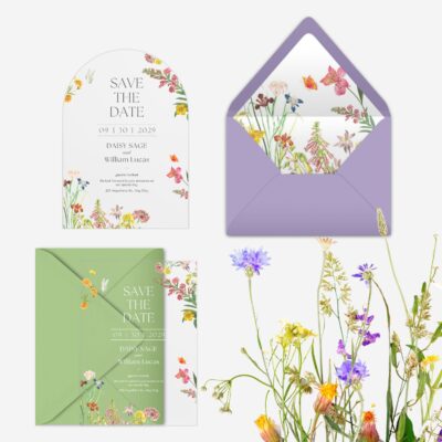 Backyard Wildflowers Garden Arcylic Save The Date DSTD014