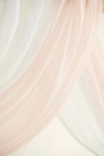 Blush Cream Arch Flowers with Drapes Kit (Pack of 5) - 2pcs Artificial Floral Swag with 3pcs 33ft Length Draping Fabric for Wedding Ceremony Backdrop Decor3