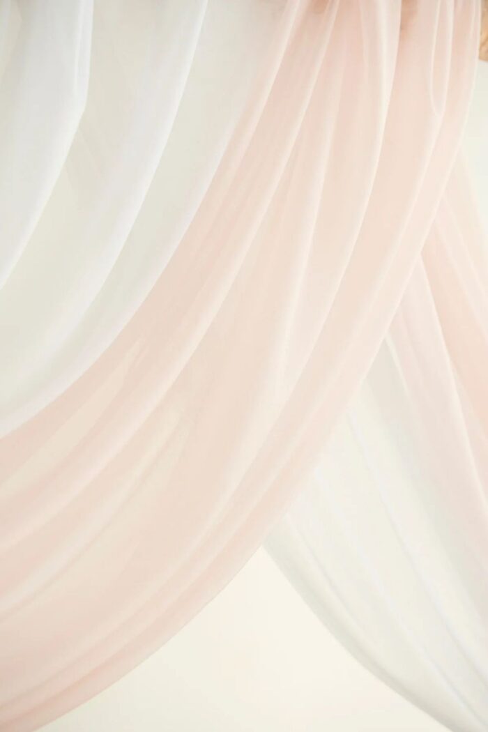 Blush Cream Arch Flowers with Drapes Kit (Pack of 5) - 2pcs Artificial Floral Swag with 3pcs 33ft Length Draping Fabric for Wedding Ceremony Backdrop Decor3