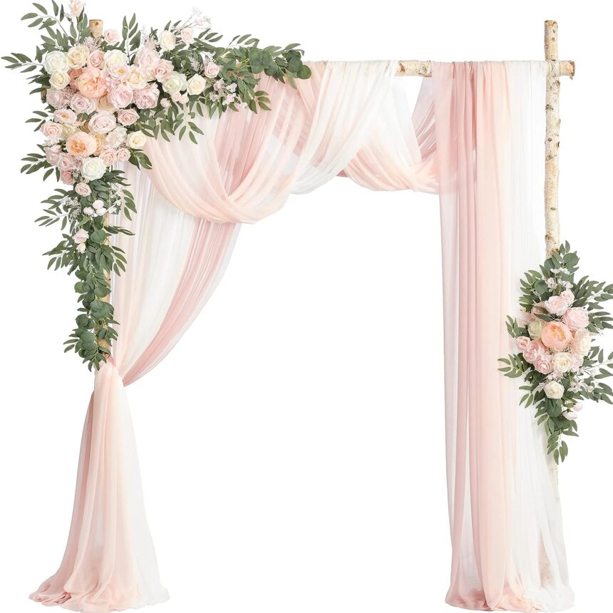 9 Colors - Wedding Arch Artificial Flowers with Drapes Set of 5 - Daisy ...