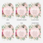 Bohemian pink Protea circle acrylic bridal shower invitation DSBS001-2