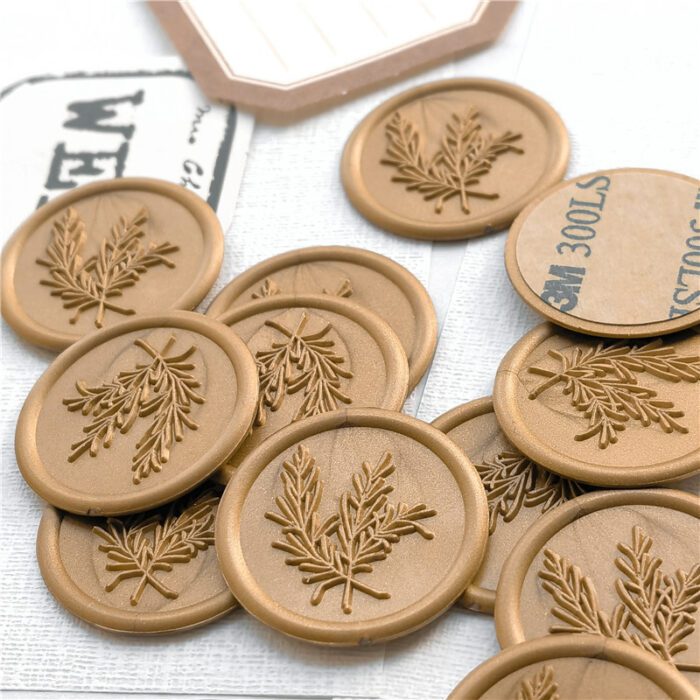 Bronze Rosemary Botanical Self Adhesive Wax Seal DSWAXXZ02