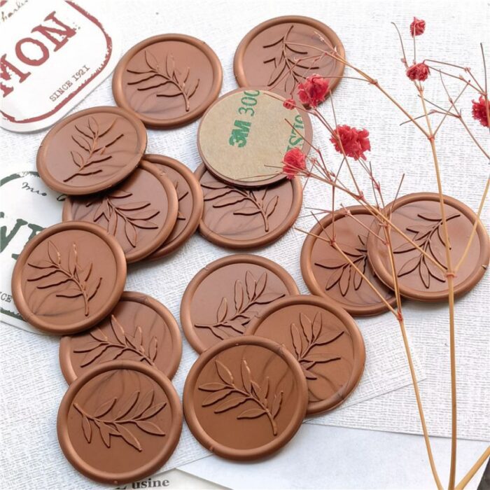 Copper Foliage Self Adhesive Wedding Wax Seal Sticker DSWAXXZ03