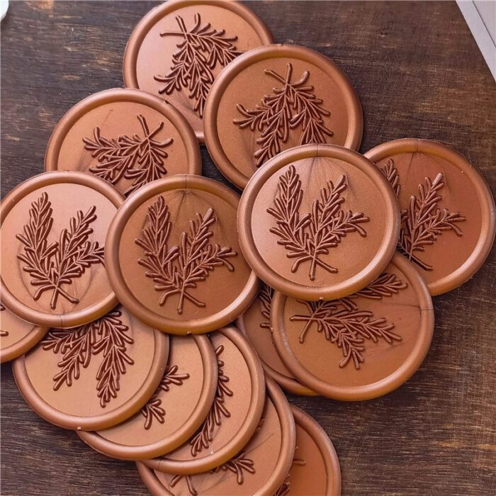 Copper Rosemary Botanical Self Adhesive Wax Seal Sticker DSWAXXZ02