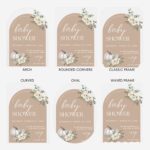 Floral Greenery Pumpkin Fall Autumn Clear Baby Shower Invitation DSBW010-3