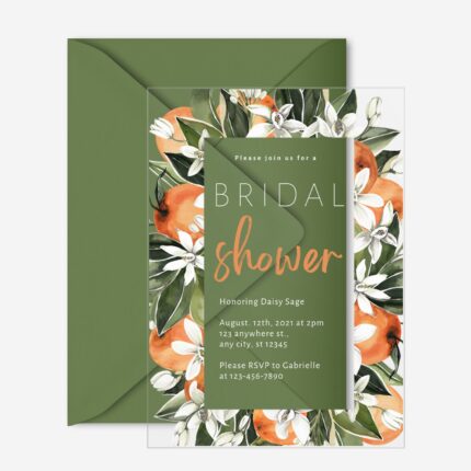 Orange Lucite Bridal Shower Invitation DSBS017-2