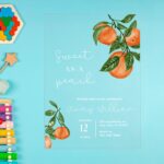 Sweet as a Peach Acrylic Baby Shower Invitation DSBW018-2