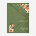 Terracotta Floral Boho Perspex Bridal Shower Invitation DSBS016-2