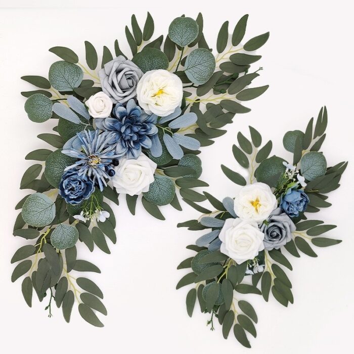 dusty blue Artificial Flower Arrangement for Wedding Sign & Arch Backdrop