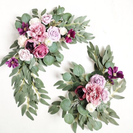 pink and purple Artificial Flower Arrangement for Wedding Sign & Arch Backdrop