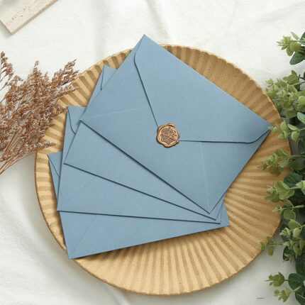 250gsm Dusty Blue Matte A7 Euro Flap Envelopes