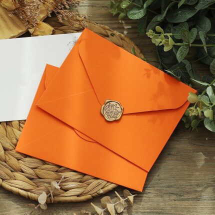 250gsm Orange Matte A7 Euro Flap Envelopes