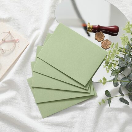 250gsm Sage Green Matte A7 Euro Flap Wedding Envelopes2