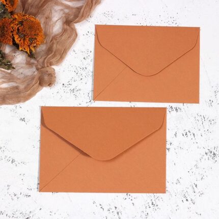 250gsm Terracotta Matte A7 Euro Flap Wedding Envelopes3
