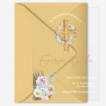 Acrylic Floral Baptism Christening Invitation DSBA11-2