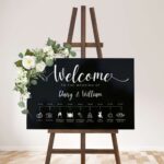 Black Acrylic Wedding Timeline Sign DSWS17-2