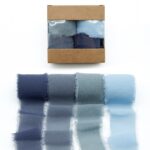 Blue 4 Rolls Fringe Silk Chiffon Ribbon Set DSFA02