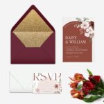 Bohemian Rust Arch Acrylic Wedding Invitation DSF001