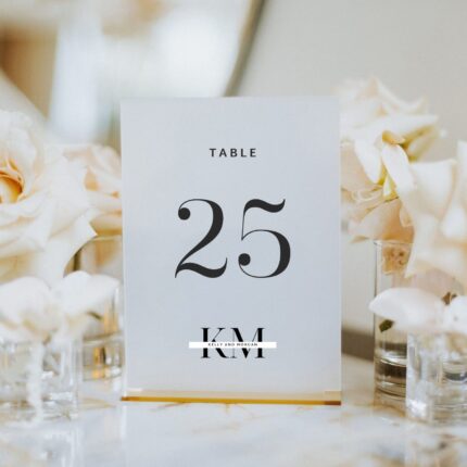 Elegant Classic Frosted Acrylic Wedding Table Number Card DSTN17