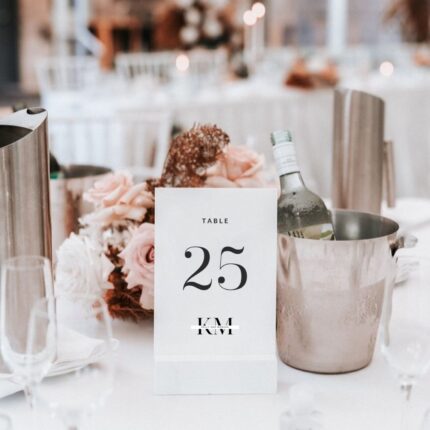 Elegant Classic White Acrylic Wedding Table Number Card DSTN17-2