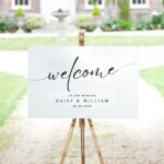 Elegant Simple White Acrylic Wedding Welcome Sign DSWS01