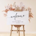 Elegant Simple White Acrylic Wedding Welcome Sign DSWS01-2