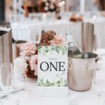 Gold and Greenery White Acrylic Table Number Card DSTN03-2