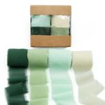 Green 4 Rolls Fringe Silk Chiffon Ribbon Set DSFA02