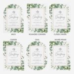 Green Eucalyptus Minimal Modern Christening Invitation DSBA10-3