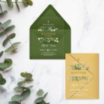 Green Gold Rustic Acrylic Child Baptism Invitation DSBA05