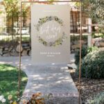 Greenery Wreath Frosted Acrylic Wedding Welcome Sign DSWS15