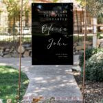 Lets Get This Party Start Black Acrylic Wedding Welcome Sign DSWS26