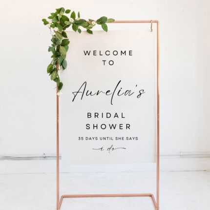Minimalist Frosted Acrylic Bridal Shower Welcome Sign DSBRS03