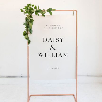 Minimalist Frosted Acrylic Welcome Sign for Wedding DSWS05