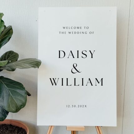 Minimalist White Acrylic Welcome Sign for Wedding DSWS05-3