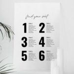 Modern Forest Acrylic Minimalist Aesthetic Wedding Seating Chart DSSC02