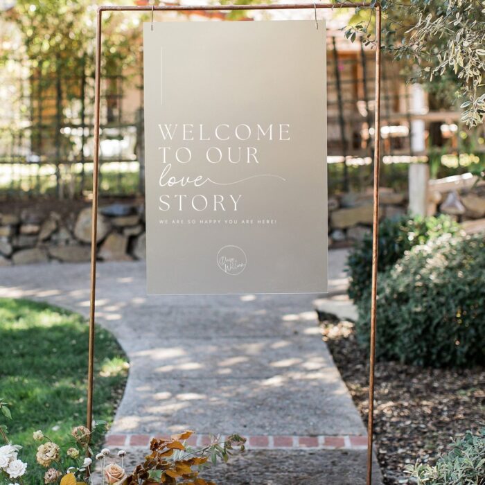 Modern Minimalist Frosted Acrylic Welcome Sign for Wedding DSWS04-2