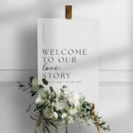 Modern Minimalist White Acrylic Welcome Sign for Wedding DSWS04-2