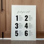 Modern White Acrylic Minimalist Aesthetic Wedding Seating Chart DSSC02-2