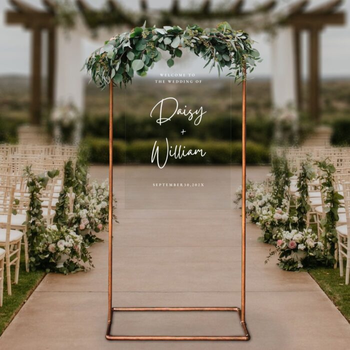 Morden Clear Acrylic Welcome Wedding Signage DSWS06