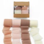 Pink 4 Rolls Fringe Silk Chiffon Ribbon Set DSFA02