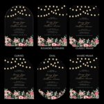 Rustic String Lights and Pink Flowers Clear Wedding DSF010-3