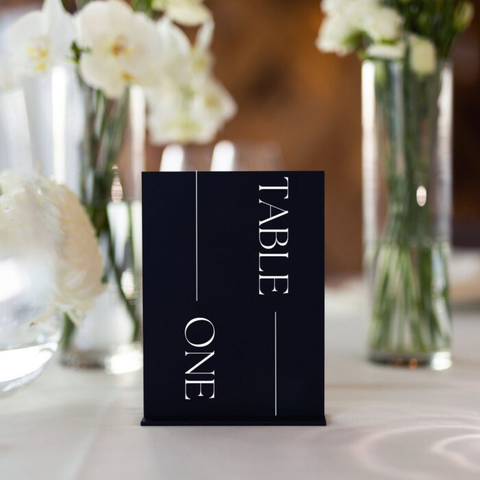 Simple Black Acrylic Wedding Table Number Sign Card DSTN04