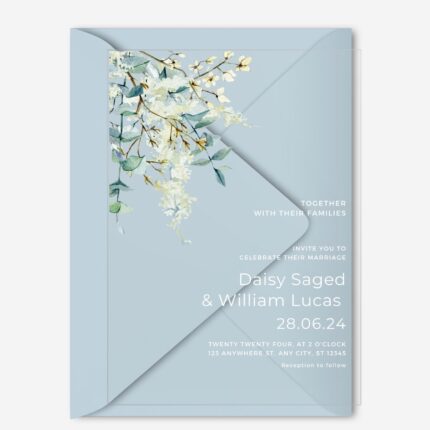 Simple Branches And Flowers Acrylic Wedding Invitation DSF005-2